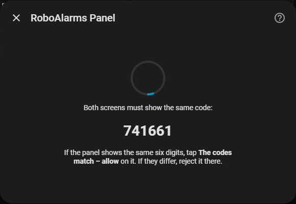 Home Assistant displays the example comparison code 741661